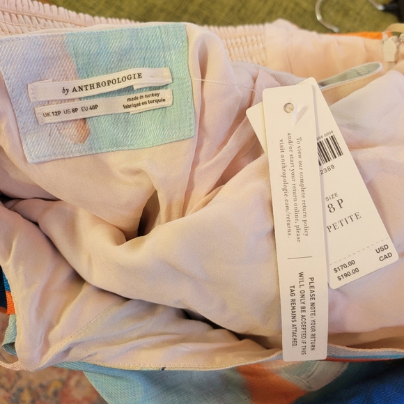 Anthropologie Square Cowl Neck Ruched Side Slit Slip Dress - Picture 5 of 9